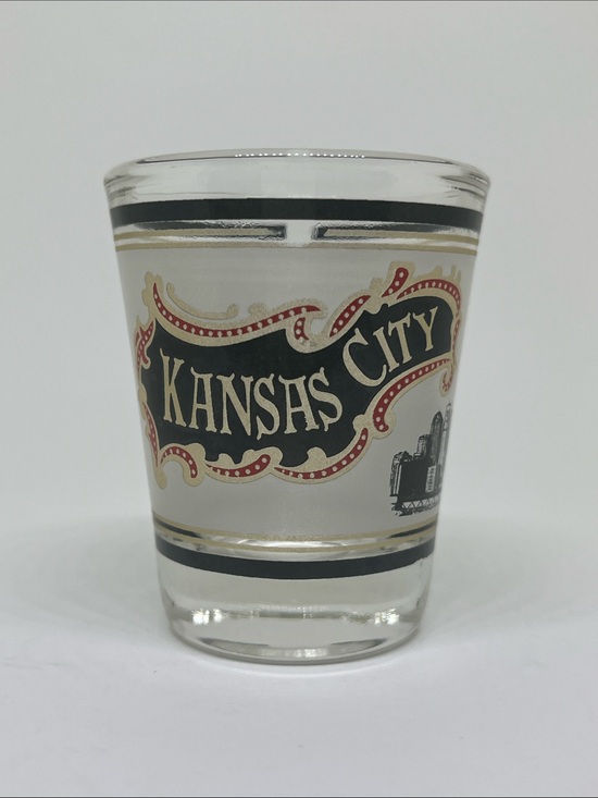 Other - Kansas City Vintage-Style Glass Shot Glass - Black, Gold, Red